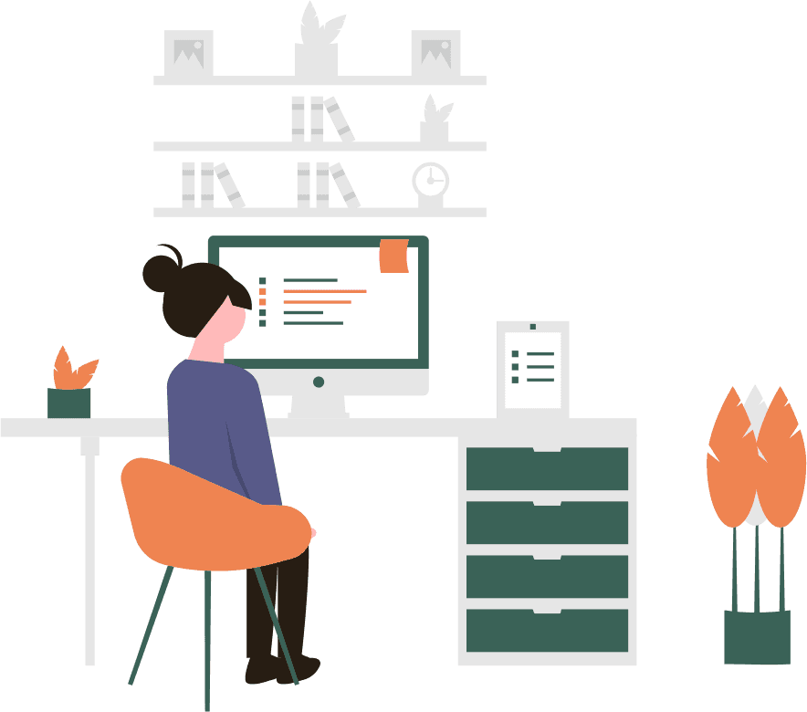 Virtual assistant working at desk